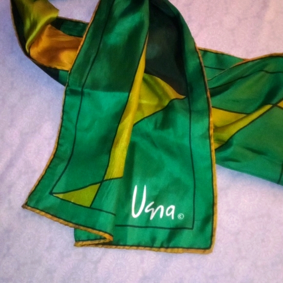 Vintage Greens Olive black lined scarf - Picture 3 of 7